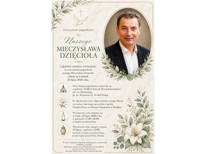 Nekrolog - Mieczysław Dzięcioł
